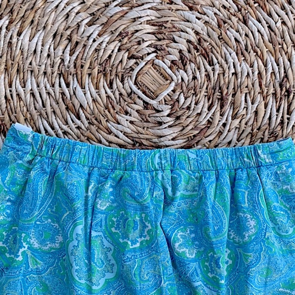 Talbots Green Paisley Cropped Pants - Picture 6 of 9